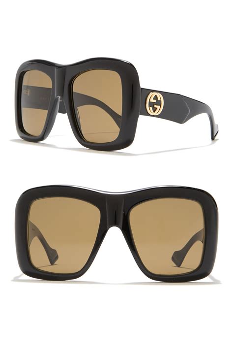 gucci 54mm square sunglasses black|gucci unisex fashion 54mm sunglasses.